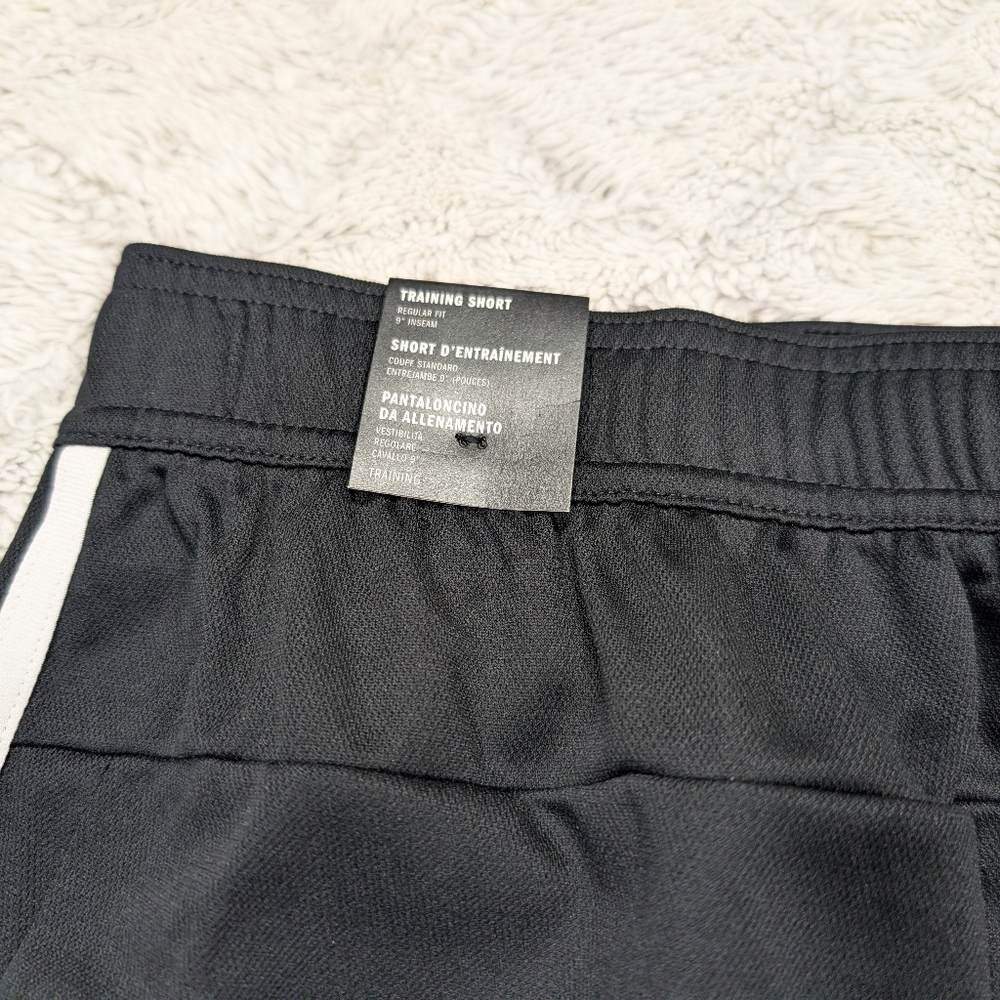 Adidas Shorts Mens L Black White Train Essentials Pique 3 Stripes Training - Picture 8 of 8